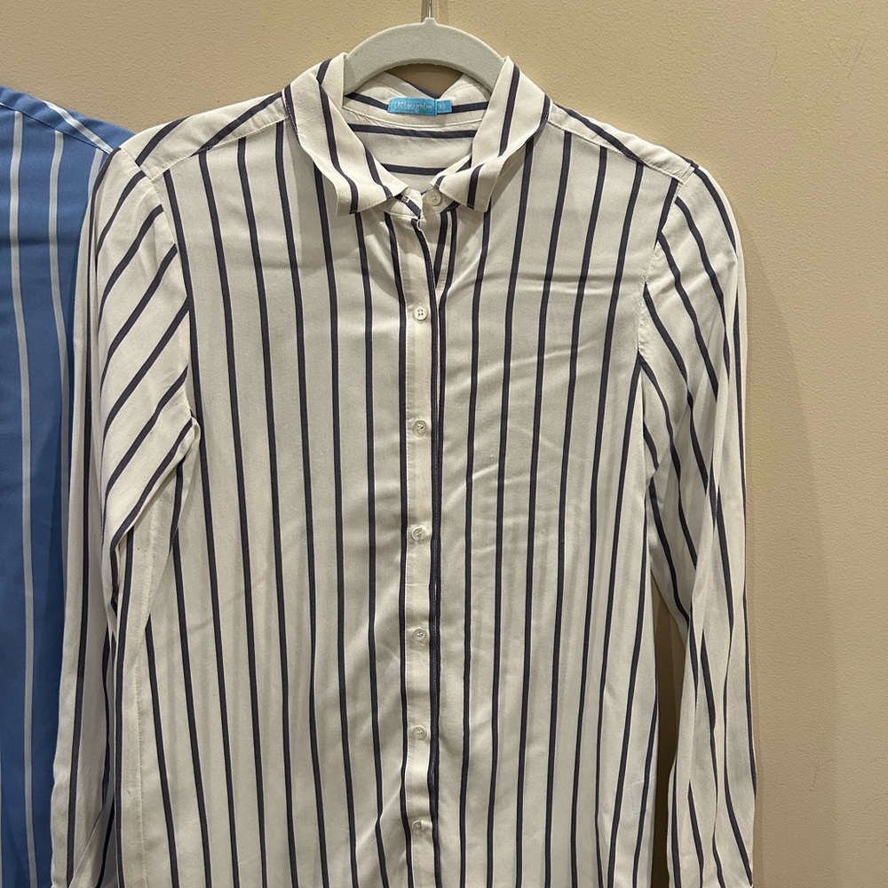 J. McLaughlin white striped button down